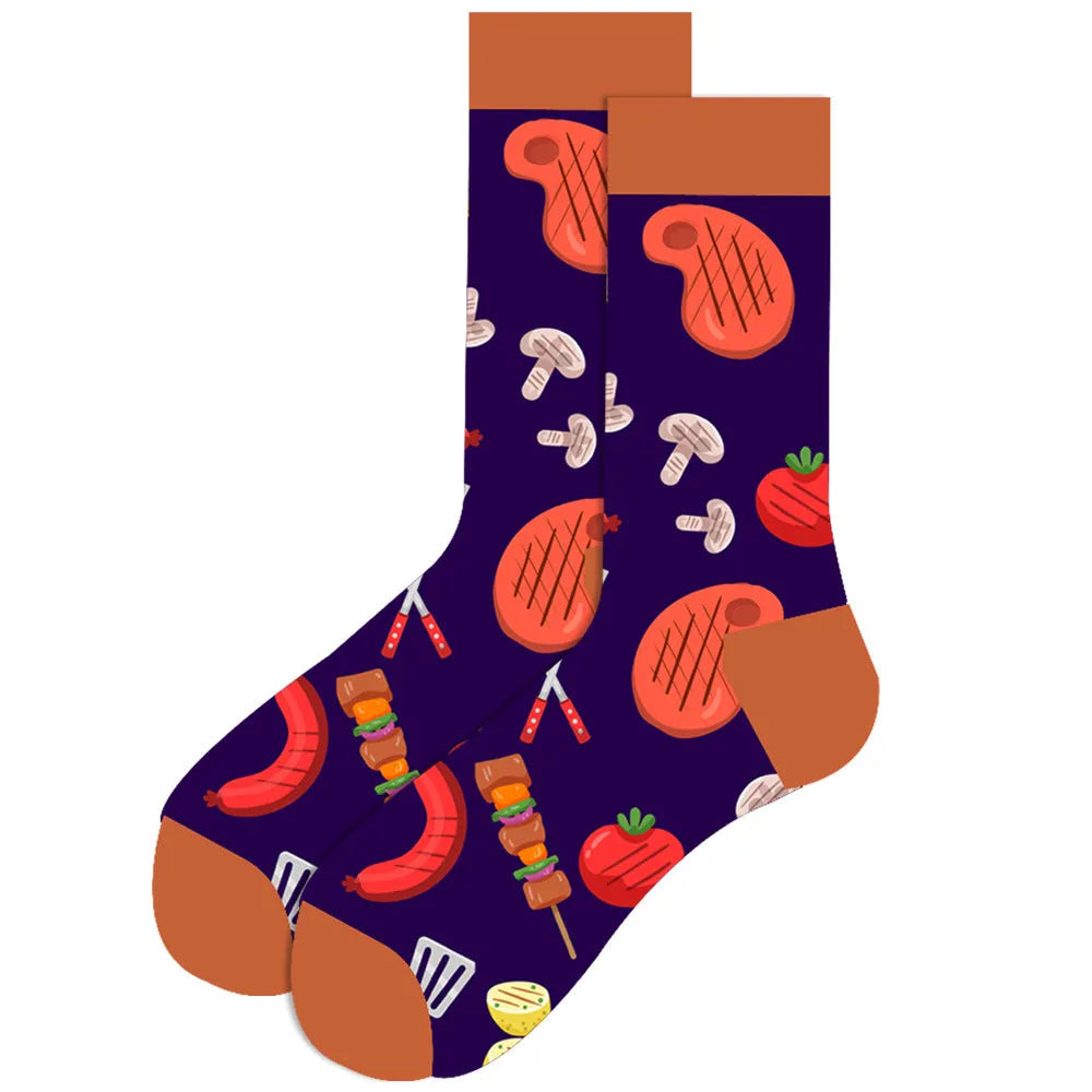 Men's Socks Santa Claus Moose Men's Mid-tube Socks Tide Cotton Socks - Bellarte Enchanté Men's Socks Santa Claus Moose Men's Mid-tube Socks Tide Cotton Socks